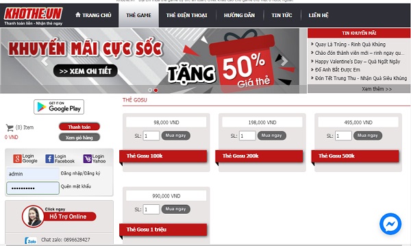 Mua Thẻ Gosu Online Ở Mỹ Giá Rẻ Nhất