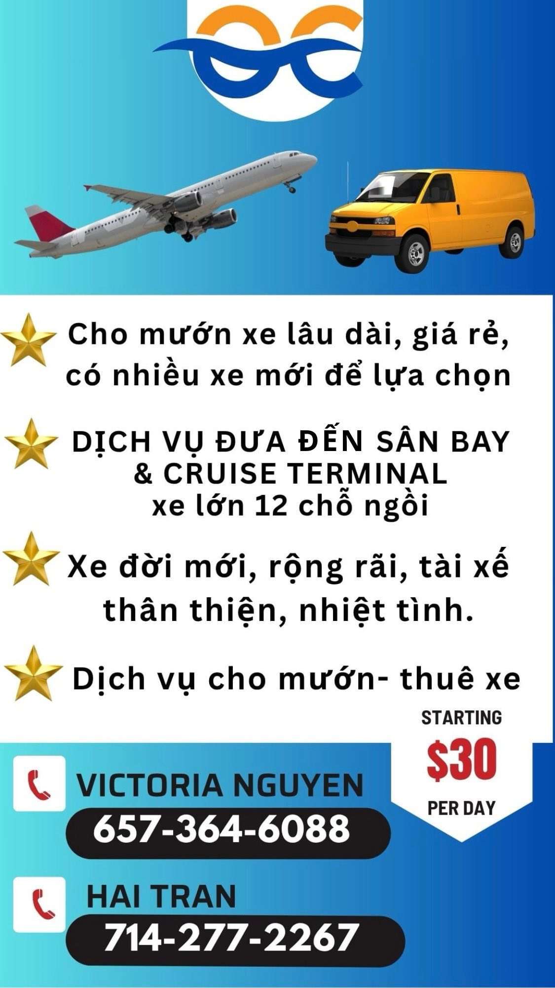 Dịch Vụ Đưa Đón Sân Bay Giá Rẻ OC Enterprise California