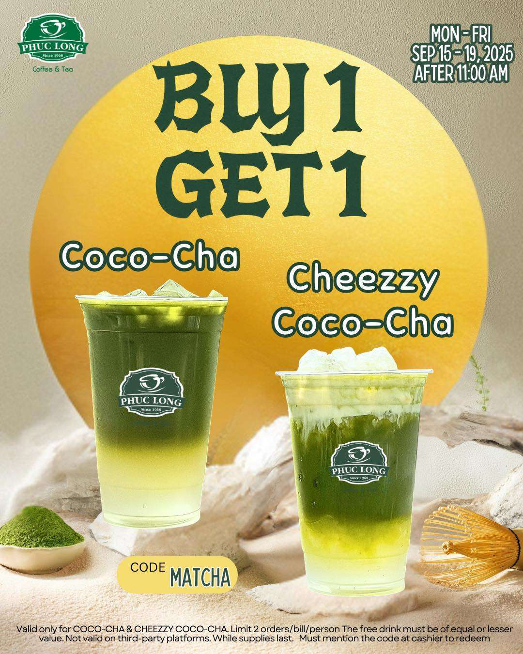 Ưu đãi BOGO Coco-Cha & Cheezzy Coco-Cha tại Phuc Long USA