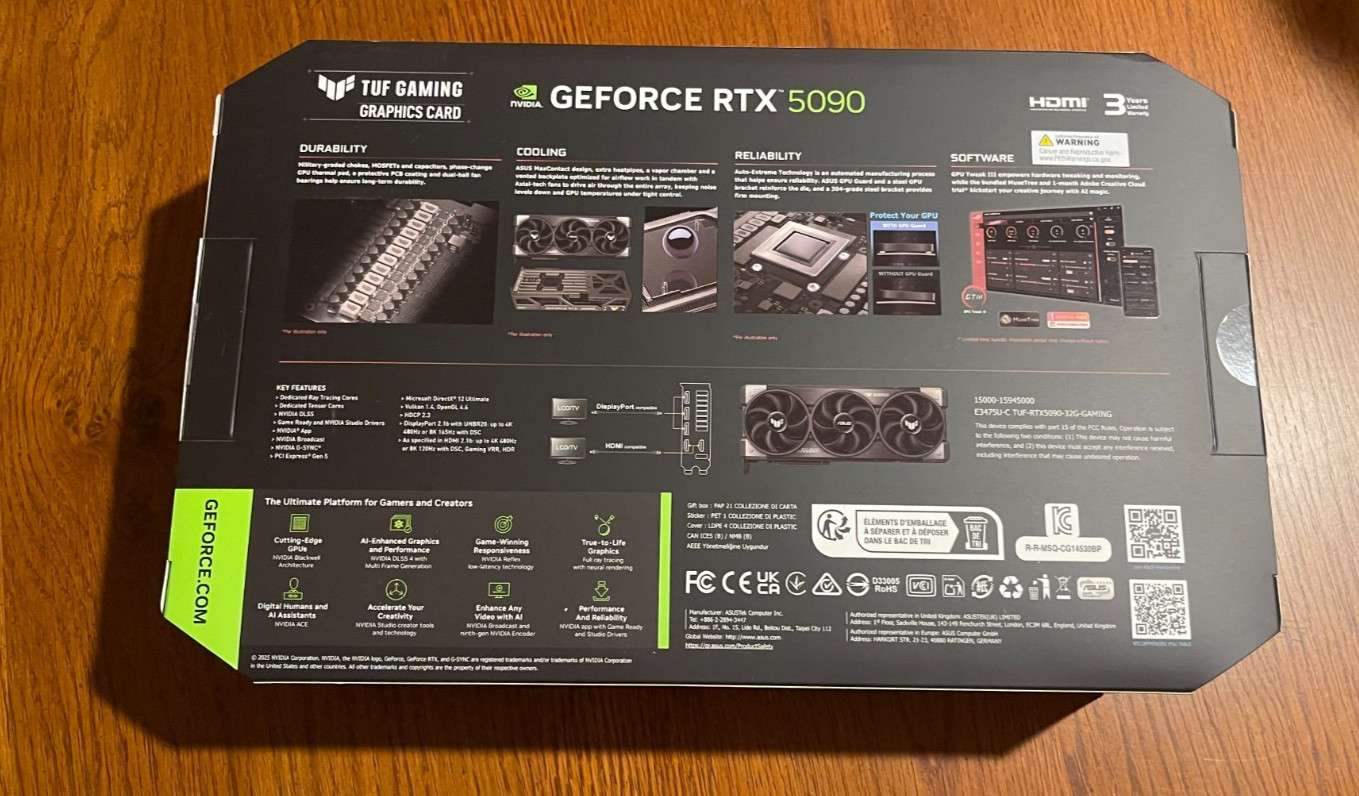  ASUS GEFORCE RTX 5090 32GB GDDR7 TUF GAMING OC EDITION