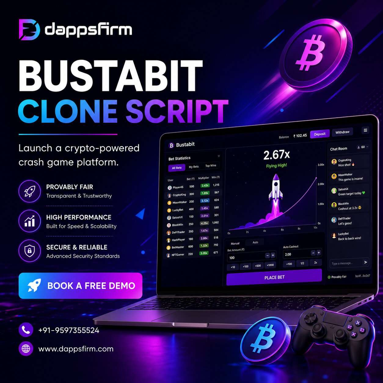 Custom Bustabit Clone Script for Crypto Gambling Entrepreneurs