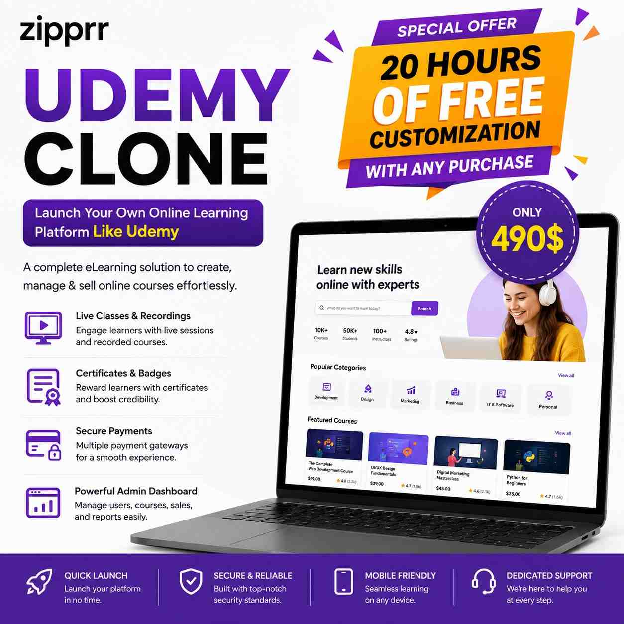 Can Coaching Centers Run a Udemy Clone From Zipprr at $490?
